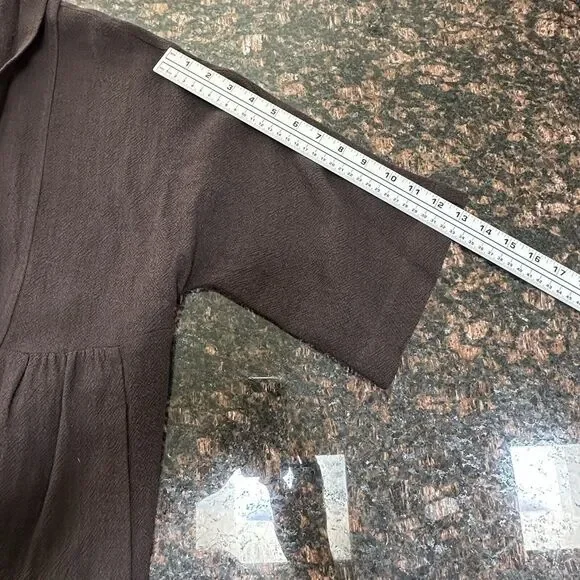 Eileen Fisher Open Cardigan Sweater Brown Linen Blend Womens Small‎ Petite PS - Picture 16 of 16